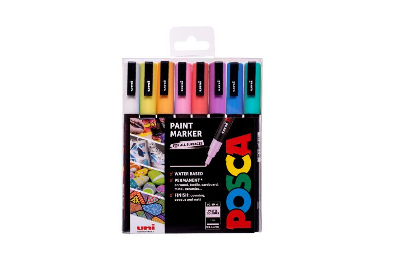 Posca Acrylic Paint Marker Sets 8-Color PC-5M Medium Monotone Set