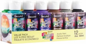 DECO ART CRAFTER'S ACRYLIC 12 PRIMARY VALUE PACK DASK353-B