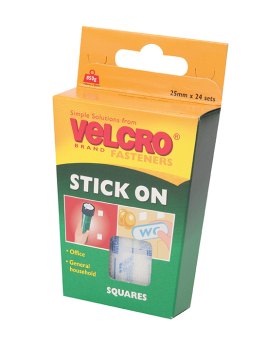 STICK ON SQUARES 25MM WHITE H & L VELCRO® brand