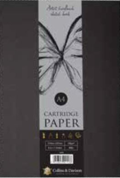 C&D A4 ARTIST HARDBACK WHITE PAPER SKETCH BOOK BLACK COVER