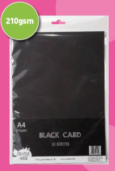 A4 210gsm BLACK CARD 10 SHEETS CREATIVE HOUSE