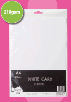 A4 210gsm WHITE CARD 10 SHEETS CREATIVE HOUSE