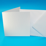 CRAFT UK 6 X 6 WHITE HAMMERED CARDS/ENVELOPES 50 PACK W101
