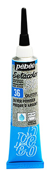 PEBEO SETACOLOR 3D SILVER POWDER GLITTER 20ml 557036