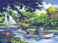 R&L BOATING ON THE RIVER LARGE PAINT BY NUMBERS PAL8