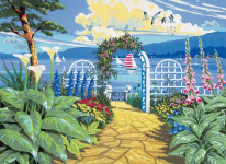 R&L GARDEN OVERLOOKING SEA LARGE PAINT BY NUMBERS PAL9