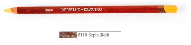 DERWENT DRAWING PENCILS SEPIA (RED) 0700685