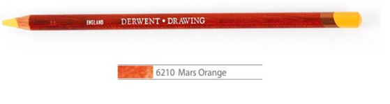 DERWENT DRAWING PENCILS MARS ORANGE 0700686