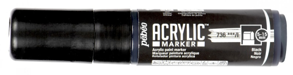 PEBEO ACRYLIC MARKER 5-15mm TIP BLACK 201736