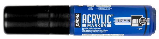 PEBEO ACRYLIC MARKER 5-15mm TIP CYAN 201717