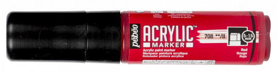 PEBEO ACRYLIC MARKER 5-15mm TIP RED 201708