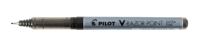 PILOT V10P RAZOR POINT EXTRA FINE LIQUID INK PEN - BLACK