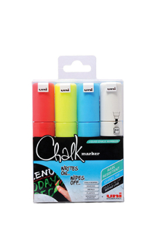 PWE-8K UNI CHALK 4 PACK BROAD ASSORTED COLOURS 5012788046793