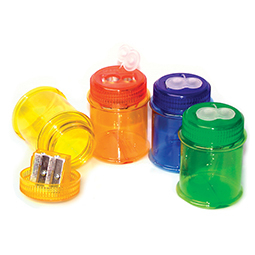 KUM MAXI TWO HOLE PENCIL SHARPENER WITH CONTAINER TUB