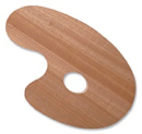 WOODEN OVAL HOOK SHAPE PALETTE 20x30cm