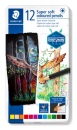 STAEDTLER SUPER SOFT COLOURED PENCIL TIN 12 ASS COLOURS