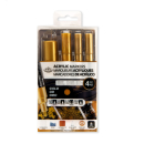 R&L ACRYLIC PAINT MARKERS - 4 GOLD ASS TIPS MARK-2703