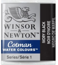 WN COTMAN WATERCOLOUR 1/2 PAN IVORY BLACK 0301331