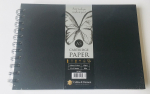 A5 LANDSCAPE ARTIST HARDBACK SPIRAL SKETCH BOOK BLACK COVER