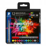 STAEDTLER PIGMENT ARTS BRUSH PEN 12 SET BASIC 371 C12-1