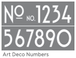 ART DECO NUMBERS 6"x18" 2-PART AMERICANA® DECOR<sup>(TM)</sup> STENCIL