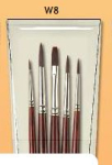 PRO ARTE W8 SET ACRYLIX BRUSH WALLET S202 ROUND & FLAT