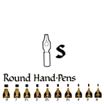 Wm. MITCHELL R.H. SQ CUT NIBS -12 ASSORTED ROUND HAND 35070