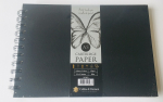 A5 LANDSCAPE ARTIST HARDBACK SPIRAL SKETCH BOOK BLACK COVER