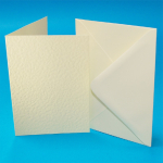 CRAFT UK A6 IVORY HAMMERED CARDS/ENVELOPES 50 PACK W110