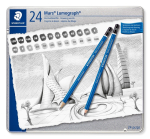 STAEDTLER MARS LUMOGRAPH PENCIL TIN OF 24 ASS 100 G24