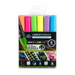 R&L CHALK MARKERS 6PC NEON REVERSIBLE TIP MARK-2802