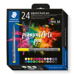 STAEDTLER PIGMENT ARTS BRUSH PEN 24 ASST COLOURS 371 C24