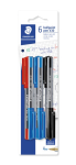 STAEDTLER 430 STICK BALLPOINT PEN MEDIUM B/CARD 6 ASS COLOUR