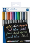 STAEDTLER METALLIC BRUSH PEN WALLET 10PK 8321 TB10