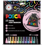 POSCA PC-5M 12PC PACK PASTEL + POUCH 302331495