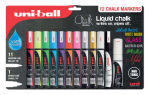 PWE UNI 12 ASSORTED CHALK MARKERS  153544977