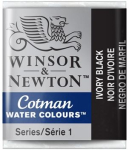 WN COTMAN WATERCOLOUR 1/2 PAN IVORY BLACK 0301331