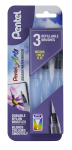 PENTEL AQUASH WATER BRUSH SET FINE MED FLAT XFRH/3FMMBNEW