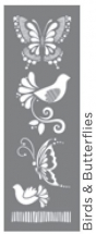 BIRDS & BUTTERFLIES 6inchx18inch AMERICANA® DECOR™ STENCIL