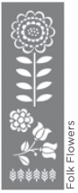 FOLK FLOWERS 6inchx18inch AMERICANA® DECOR™ STENCIL