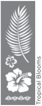 TROPICAL BLOOMS 6inchx18inch AMERICANA® DECOR™ STENCIL