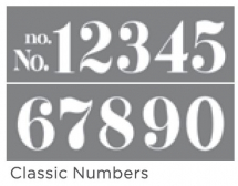 CLASSIC NUMBERS 6inchx18inch 2-PART AMERICANA® DECOR™ STENCIL