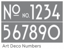 ART DECO NUMBERS 6inchx18inch 2-PART AMERICANA® DECOR™ STENCIL