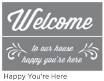 HAPPY YOU'RE HERE 6inchx18inch 2-PT AMERICANA® DECOR™ STENCIL