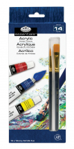 R&L 12 ML ACRYLIC PAINT 12 PK WITH BRUSH ACR12
