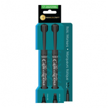 CALLICREATIVE BLACK ITALIC TWINPACK MARKERS by MANUSCRIPT