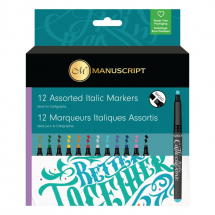 CALLICREATIVE 12 BROAD ITALIC PEN ASSORTED WALLET MANUSCRIPT
