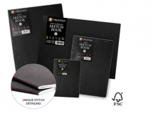 A5 LANDSCAPE SOFT SKETCH BOOK 20 SH WHITE PAPER BLACK COVER