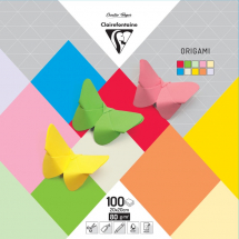 ORIGAMI 10 COLOURS 20x20cm 100SH CLAIREFONTAINE 95007C