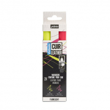 PEBEO SETACOLOR LEATHER MARKER KIT FLUORESCENT X 2 295686